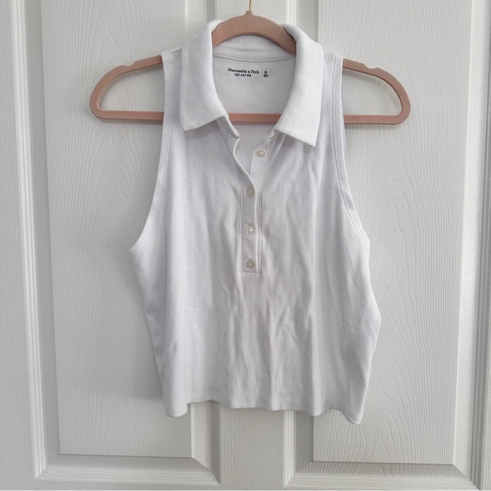 Abercrombie // White Polo Tank